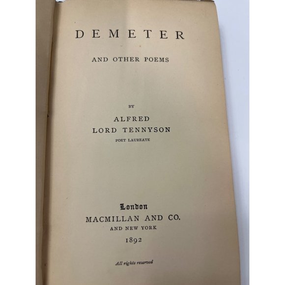 Demeter And Other Poems By Alfred Lord Tennyson 1892 - Picture 5 of 6